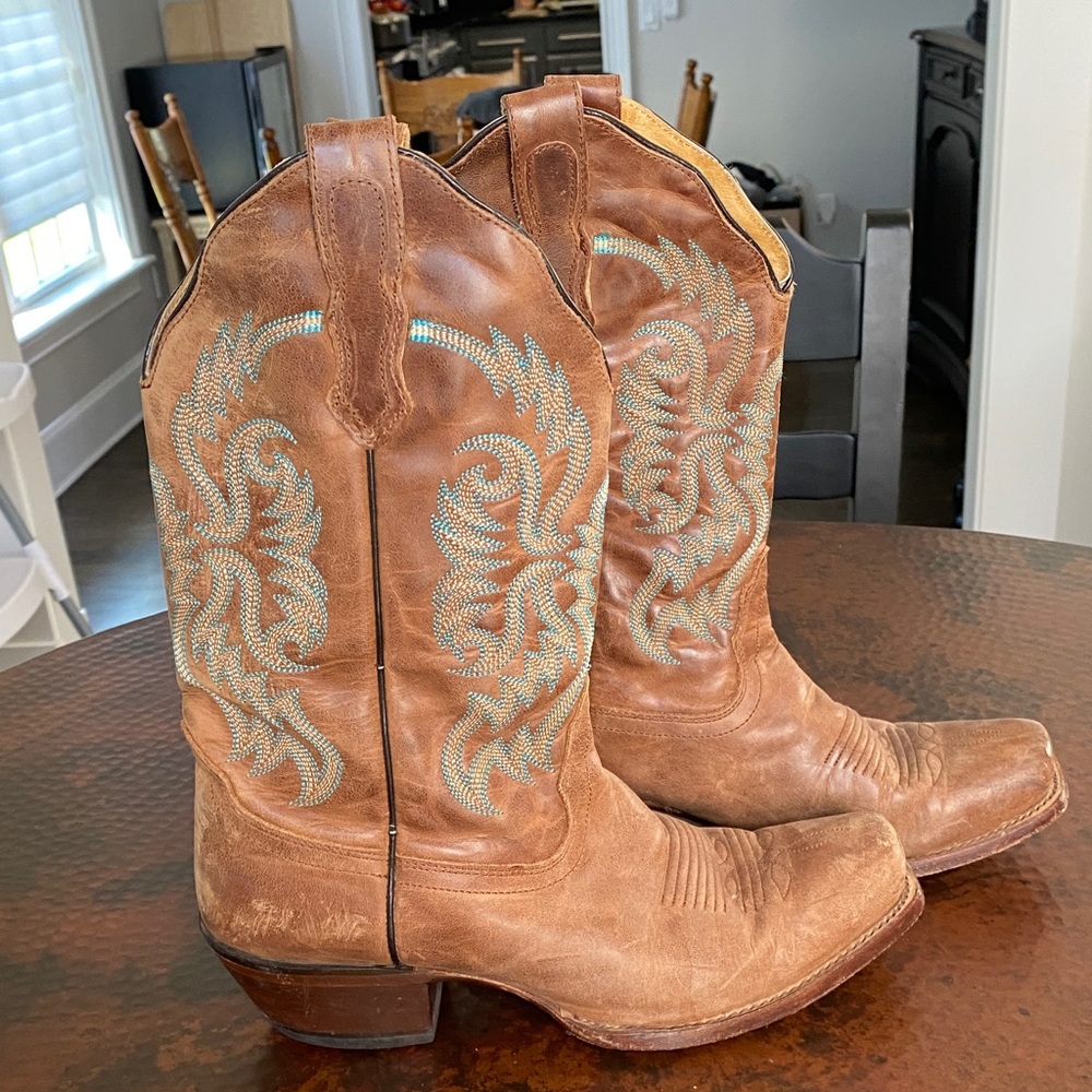 Nocona Beige Leather Boots